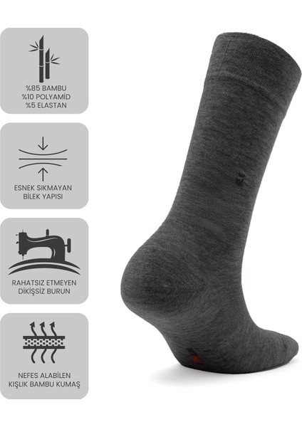 Erkek Çorap 6'lı Kışlık (Bambu) modelleri