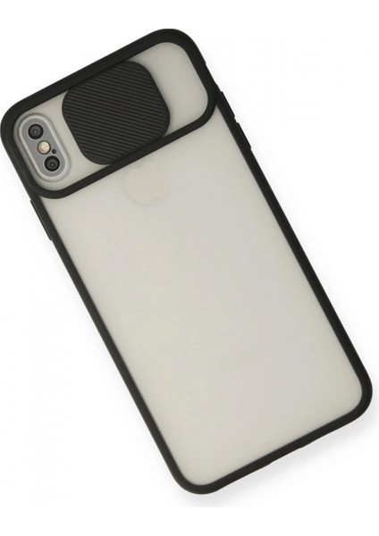 iPhone Xs Max Kılıf Palm Buzlu Kamera Sürgülü Silikon - Siyah (K95) modelleri