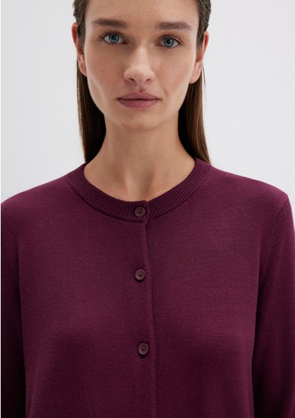 Yün Karışımlı Düğmeli Bordo Hırka 1710713-87830 indirimleri