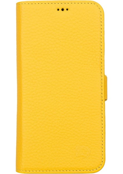 Apple iPhone 13 Uyumlu Deri Cüzdanlı Kılıf Limon Sarı fiyatları
