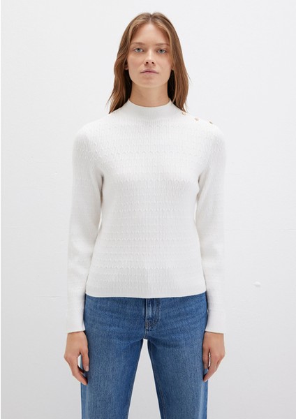 Omuz Detaylı Ekru Kazak 1710798-70057 fırsatları