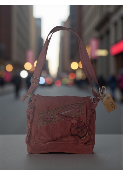 Vintage Küçük Salaş Günlük Çapraz Postacı Çantası S Boy 26 cm x 20 cm