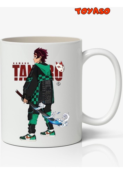 Kimetsu No Yaiba Tanjiro Kamado Anime Temalı Beyaz Kupa Bardak Sevgiliye Arkadaşa Hediye