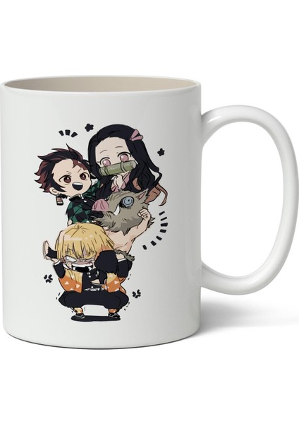 Demon Slayer Anime Temalı Baskılı Kişiye Özel Kupa Bardak - Sevgiliye Arkadaşa Hediye