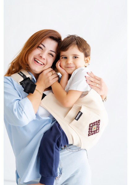 x Helvacı Kilim Child Carrier-10 Ay-4 Yaş(Max 18 Kg)Bej Kilim Desen Çocuk Taşıyıcı|ana Kucağı-Sling-Yan Sling