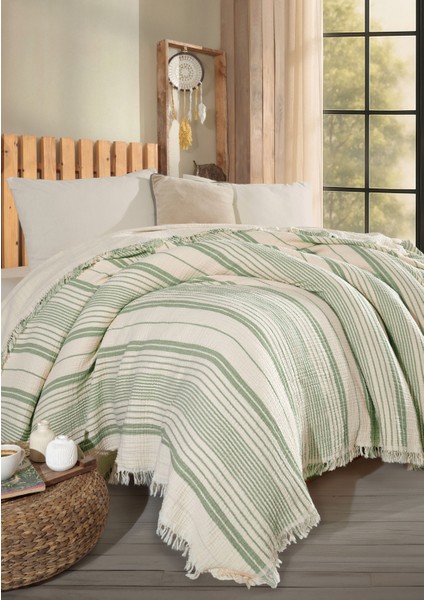 Çizgili, Çift Kişilik 4 Kat Müslin Yatak Örtüsü, Koltuk Örtüsü, Battaniye, Tv Battaniyesi fiyatları