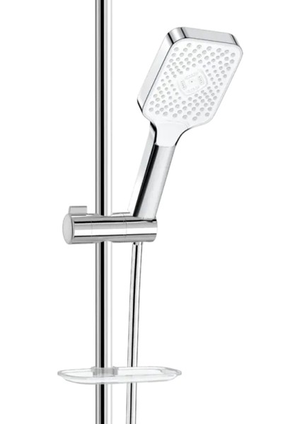 | Valtemo Krom Büyük Boy Sürgülü Duş Seti – Butonlu Sistem, Neoflex Pvc Hortum fırsatları