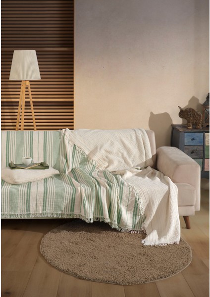 Çizgili, Çift Kişilik 4 Kat Müslin Yatak Örtüsü, Koltuk Örtüsü, Battaniye, Tv Battaniyesi modelleri