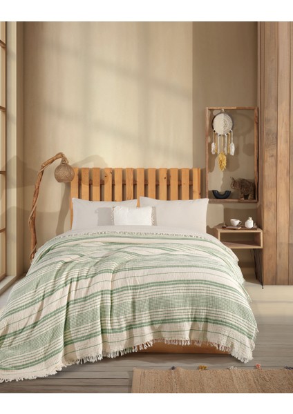 Çizgili, Çift Kişilik 4 Kat Müslin Yatak Örtüsü, Koltuk Örtüsü, Battaniye, Tv Battaniyesi indirimleri