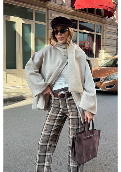 Taş Şal Detaylı Kaban - 7600