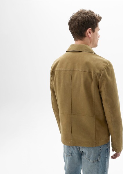 Erkek Hardal Gömlek Yaka Nubuk Ceket modelleri