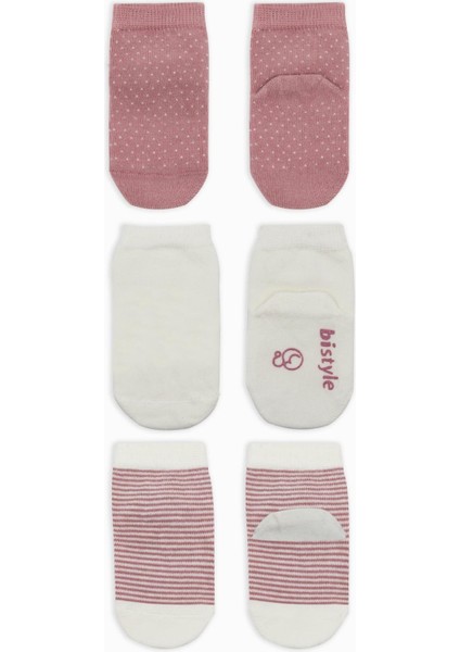 3lü Puanlı Kaymaz Penye Soket Çorap 10108 Pudra fiyatları