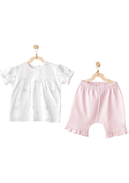 AC25631 Cuddly Bunny Bear 2li Bebe Takım Pink