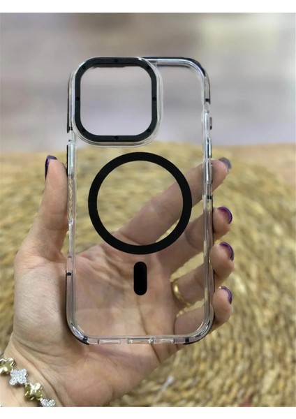 Iphone 17 Uyumlu Sert ve Içi Kadife Taşlı Magsafe Kılıf Roselix fiyatları