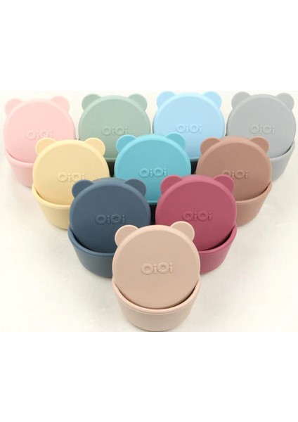 Silikon Kapaklı Mini Kase 2li Mini Bites River Green Powder Grey modelleri