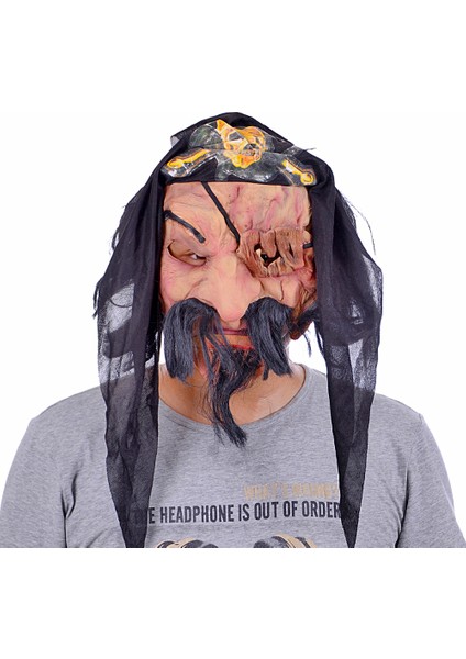 Lateks Saçlı Sakallı Korsan Maskesi (5067)