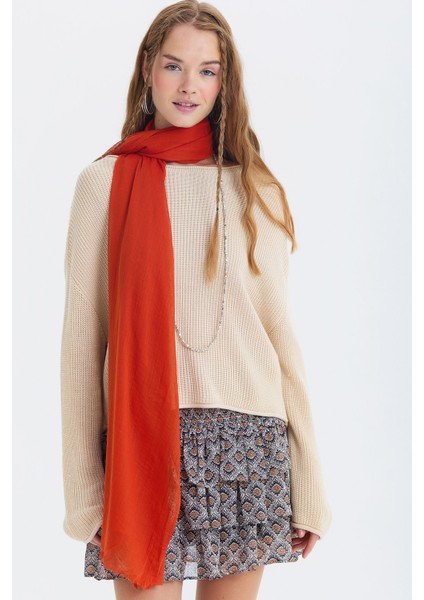 Ince Dökümlü Bambu Şal Mavi Turuncu modelleri