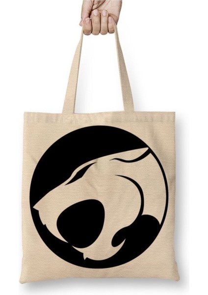 Thundercats Beyaz Bez Çanta Uzun Saplı Alışveriş Çantası Plaj Çantası