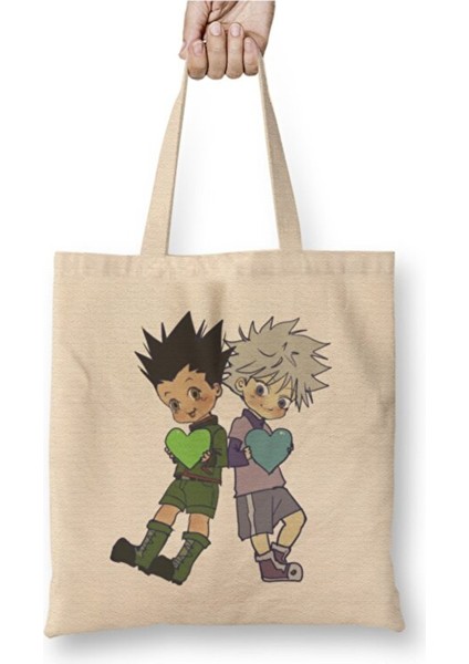 Hunter x Hunter Green And Blue Bez Çanta Uzun Saplı Alışveriş Çantası Plaj Çantası
