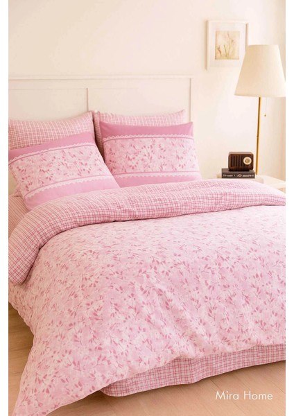 Çift Kişilik Pamuklu Nevresim Takımı Romantic Pink Çiçekli fiyatları
