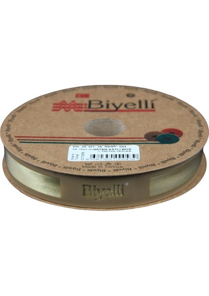Biye Saten Katlı 044 Yağ Rengi 2 cm 25 Metre %100 Polyester