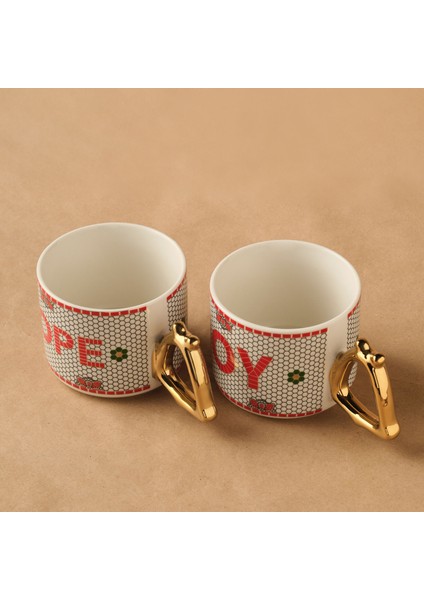 New Year Yılbaşı Jingle Bells 2 Kişilik Kupa Seti 300 ml modelleri