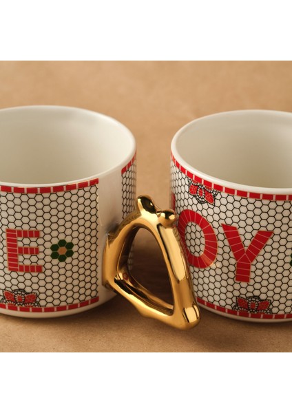 New Year Yılbaşı Jingle Bells 2 Kişilik Kupa Seti 300 ml fırsatları