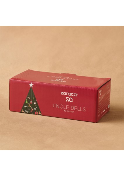 New Year Yılbaşı Jingle Bells 2 Kişilik Kupa Seti 300 ml indirimleri