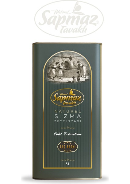 Taş Baskı Soguk Sıkım Zeytinyağı 5 Litre