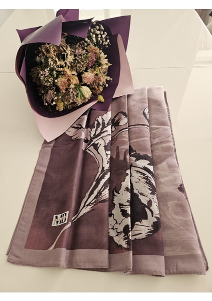 Çiçek Desenli Bordo Tonlarında Soft Şal fiyatları