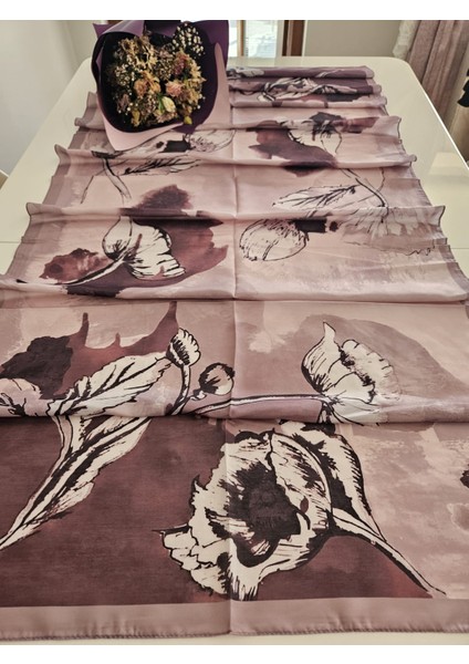 Çiçek Desenli Bordo Tonlarında Soft Şal fırsatları