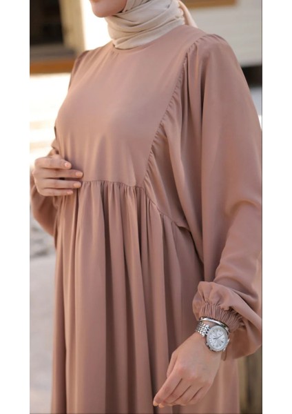 Balon Kollu Oversize Elbise 5096