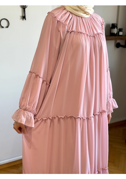 Reglan Kol Büzgülü Şifon Elbise 1005 modelleri