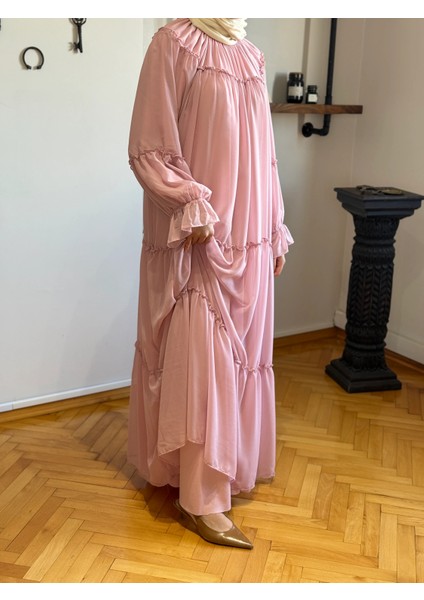 Reglan Kol Büzgülü Şifon Elbise 1005 fırsatları