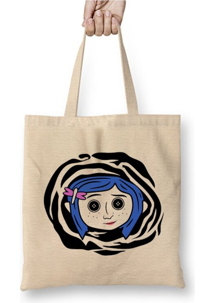 Coraline Jones 09 Bez Çanta Uzun Saplı Alışveriş Çantası Plaj Çantası