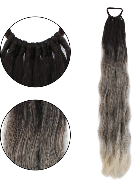 Lastik Tokalı At Kuyruğu Su Dalgalı / Kumral / Beyaz Platin Ombre fiyatları