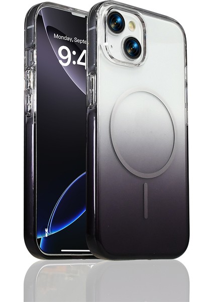 Apple Iphone 15 Kılıf Renk Geçişli Magsafeli Septik Silikon Kapak