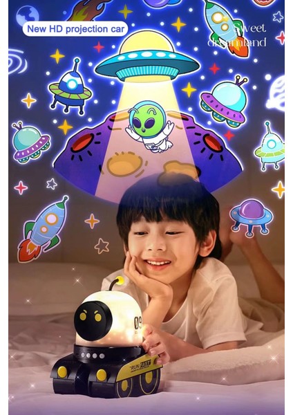 Robot Projeksiyon Gece Lambası Hoparlörlü Şarjlı Yıldızlı Gökyüzü Temalı LED Projeksiyon Lambası fiyatları
