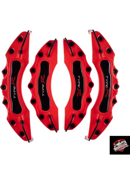 Kırmızı Type-R 4'lü Kaliper Seti Yapıştırma Logolu