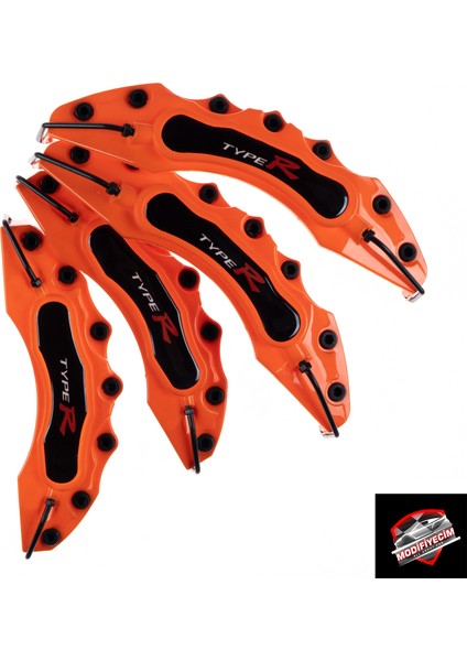 Turuncu Type-R 4'lü Kaliper Seti Yapıştırma Logolu fiyatları