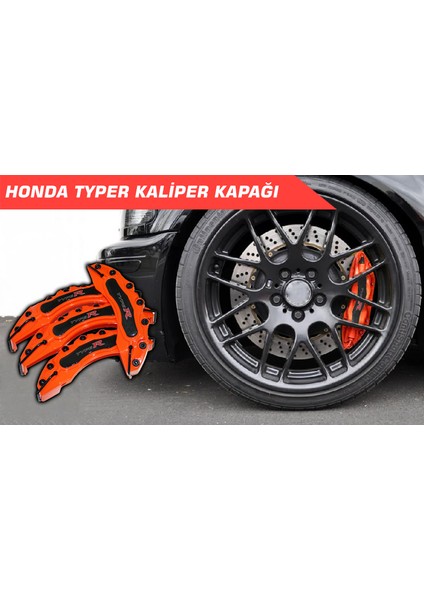 Turuncu Type-R 4'lü Kaliper Seti Yapıştırma Logolu fırsatları