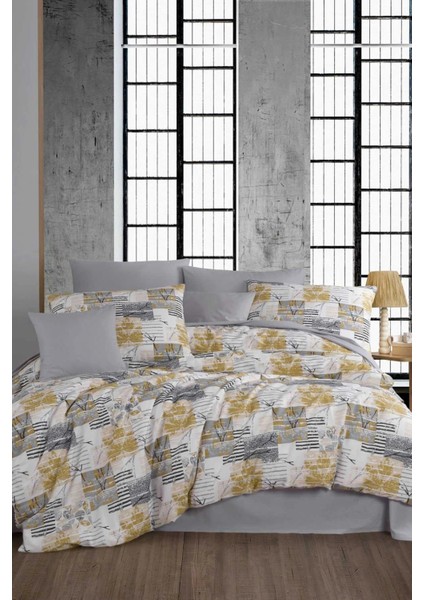 Çift Kişilik Ranforce Nevresim Takımı &AMP;#37;100 Pamuklu Serra Gri