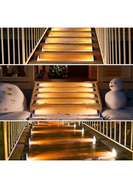 8 Adet Üçgen Güneş Enerjisi ile Şarj Olan Dış Mekan Solar Basamak Köşe Lambası (K95) indirimleri