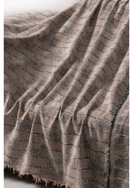 Pamuklu Dokulu Koltuk Şalı 170X220 cm – Saçaklı Tv Battaniyesi & Dekoratif Koltuk Örtüsü