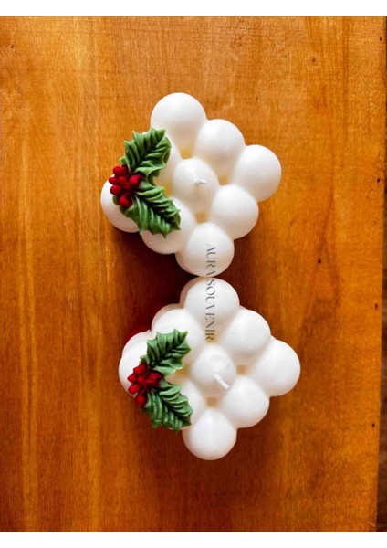 Yılbaşı Temalı Dekoratif Çift Renkli Bubble Soya Mum fırsatları