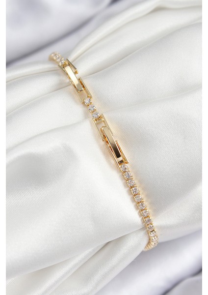 Pirinç Zirkon Taşlı Sonsuzluk Kalp Model Gold Renk Kadın Bileklik - TJ-BB7693 fiyatları