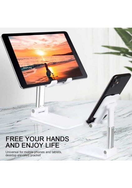 Masa Üstü Telefon Standı &tablet Standı Kademeli Yükseklik Ayarlı Telefon Tutucu Beyaz Beyaz Silikon modelleri