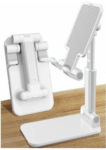 Masaüstü Telefon Standı Folding Desktop Phone Stand Beyaz Beyaz