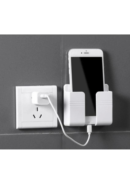 Duvara Monte Telefon Kumanda Standı Beyaz %100 Pamuk Tr