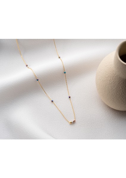 925 Ayar Papatya Silver Parlak Doricalı Ay Taşı Kolye<özel Kolye,rose,gold,rodaj>